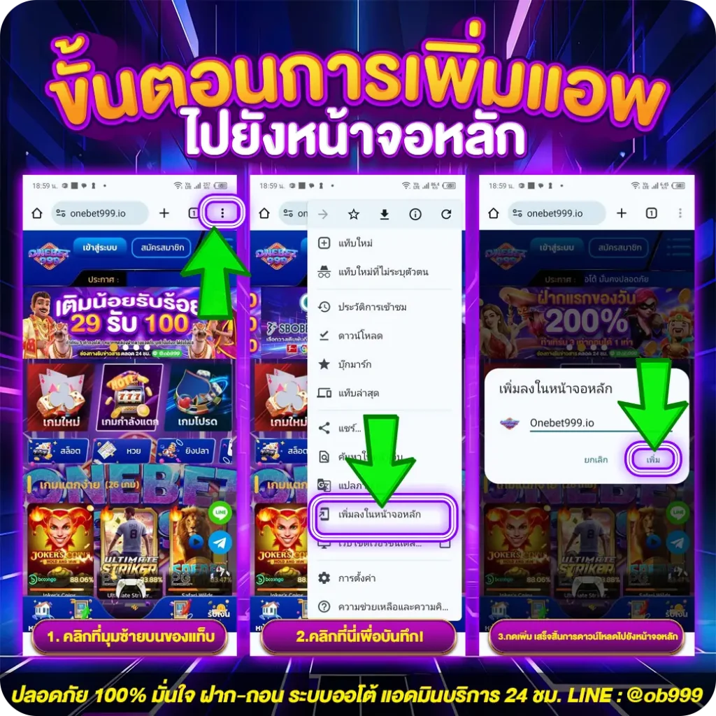 วิธีการต่างๆonebet999