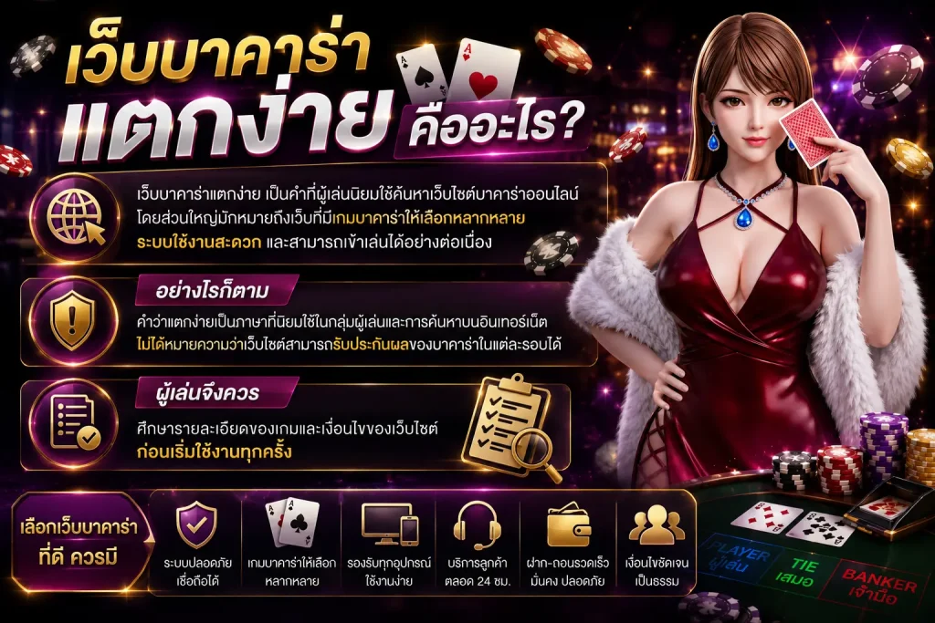 เว็บบาคาร่าแตกง่าย